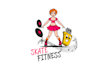 roller skating lessons cartoon logo design