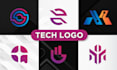 design a unique and futuristic tech logo