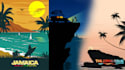 creative flat illustration landscape