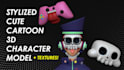 create a cute stylized 3d cartoon character model for games or animation
