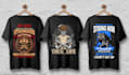 do trendy graphic t shirt design and custom t shirt illustration