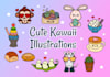 draw cute kawaii animal stickers, emoticons, chibi