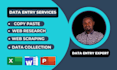 do data entry, web research, data entry, data mining and data analysis