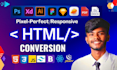 convert PSD to HTML figma to HTML xd to html bootstrap responsive web
