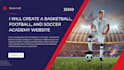 create a basketball, football, and soccer academy website