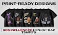 design a professional 90s vintage style bootleg rap tshirt