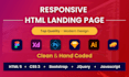 do create modern responsive HTML landing page