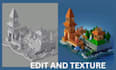 edit and texture 3d modelling environment, assets props, 3d art using blender