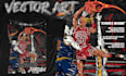 create unique skeleton vintage illustration for tee design warren lotas style
