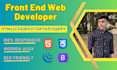 do front end web development using HTML5, css3, bootstrap5, js, jquery