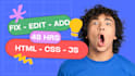 fix or add any HTML, CSS, or js jquery code in 48hrs