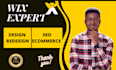create wix website redesign and wix ecommerce website