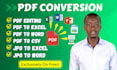 convert pdf to excel, convert pdf to word, image to word, scanned pages to word