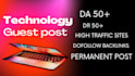 publish technology guest post on da 60 tech blogs