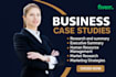 help in business case study, research and summary, and executive summary