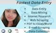 do fastest data entry and web research in low price