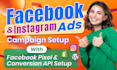 setup facebook ads campaign, fb advertising with fb pixel conversion API