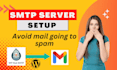 do SMTP server setup for avoid mail going to spam send email collection