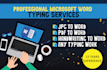 microsoft word typing job, retype documents