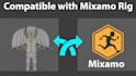advance character rig compatible with mixamo, blender, maya