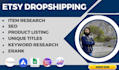 do etsy drop shipping  products on etsy store, etsy expert