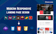 create a modern responsive HTML landing page design
