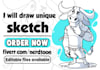 do line art illustration, conversion from your idea, image