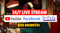 youtube 24 7 hours live streaming setup recorded video