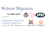 migrate wordpress, laravel, PHP, nodejs, python website