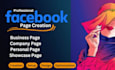 create and setup a professional facebook page, with seo, logo and cover design