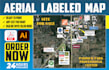 create real estate aerial maps with specific logo labels