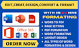 microsoft word document design, edit and format