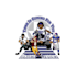 do splendid sophisticated charachter cartoon riding logo