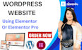 design a website using elementor or elementor pro