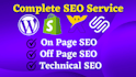 provide SEO services for wordpress, shopify, wix squarespace