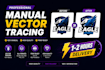 do manual vector tracing, redraw, convert logo or image to vector
