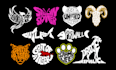 make typography animal logo with hand drawn tshirt design