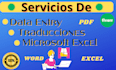 trabajos en microsoft excel, traducciones, entrada de datos