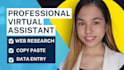 provide data entry services, web research