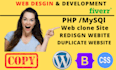redesign copy clone and duplicate your website in HTML,CSS and bootstrap