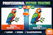 do professional vector tracing from any logo or shape image