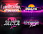 create custom neon style 80s logo designs with chrome effect