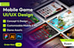 design complete game UI UX with icons, menus, and huds