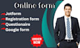 create a responsive google form, jotform,  online form