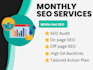 provide monthly on page and off page service with guaranteed ranking