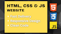 create a responsive website with html, css and js