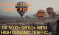 do tech  and travel guest  post with high   da dr