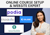 design online course course website on thinkific kajabi podia teachable