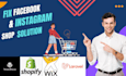 setup facebook instagram shop, integration with website,upload products