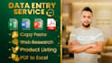 data entry specialist for any project